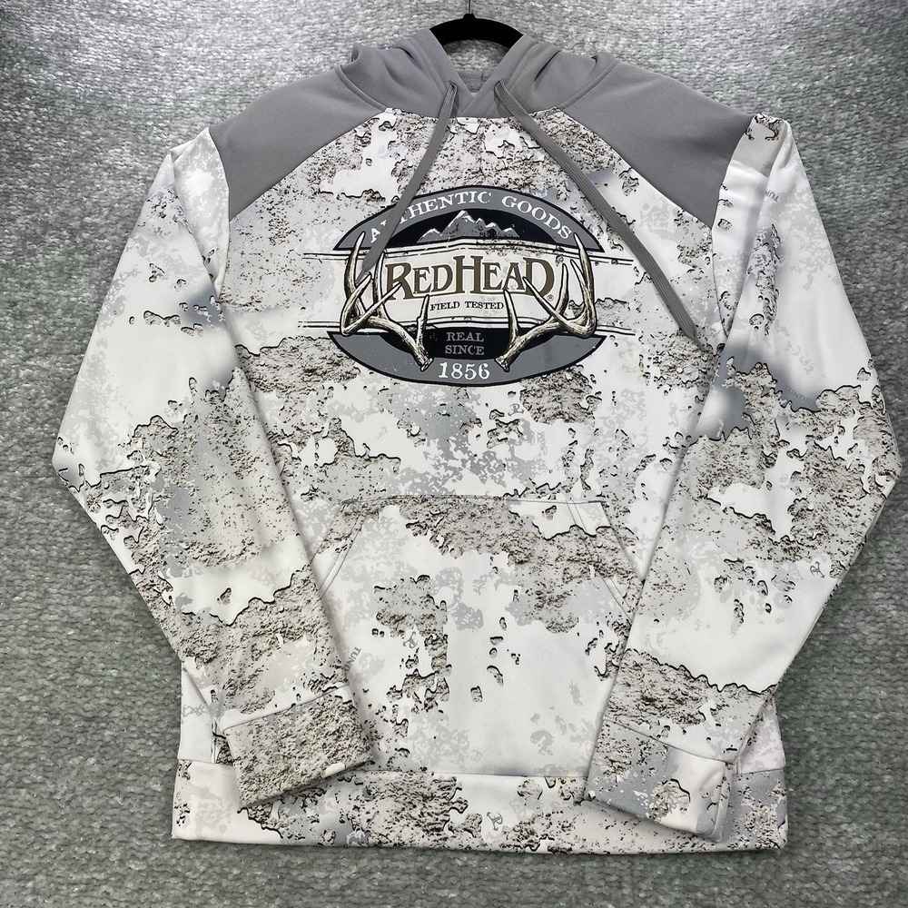 RedHead Hoodie Sweatshirt Mens Small White Gray Tundra Camo Camouflage Hunting